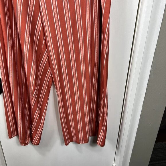 Planet Gold rust orange white striped Paperbag causal pants - Picture 3 of 7